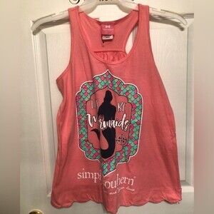 Simply Southern Sz M Let’s Be Mermaids Peony Tank NEW NWOT